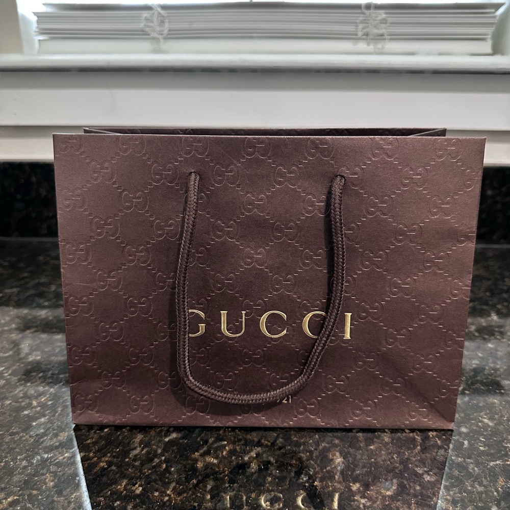 Gucci Brown Shopping Bag with Gold Logo